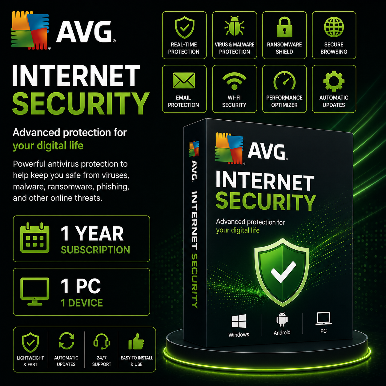 AVG Internet Security – 1 Year – 1 PC