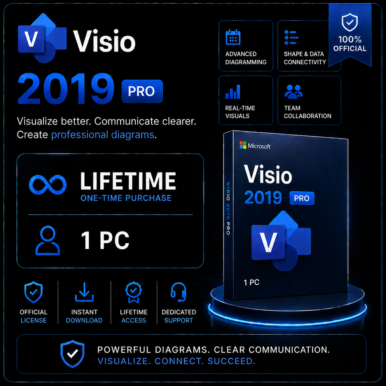 Visio 2019 Pro - Lifetime - 1 PC