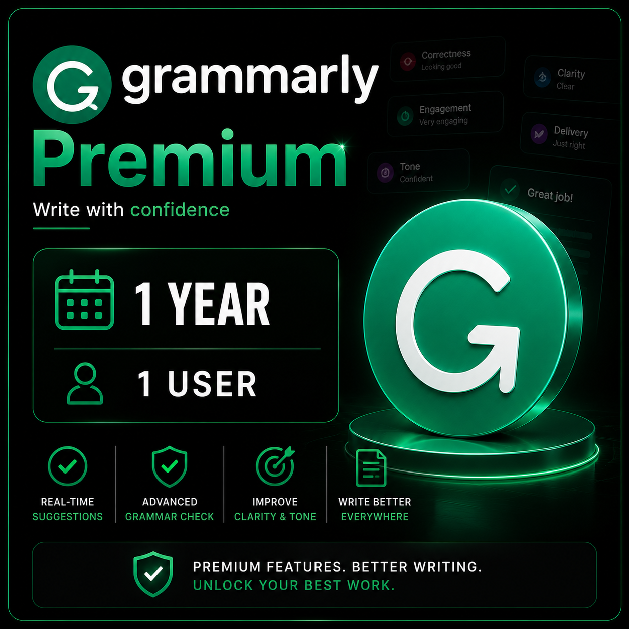 Grammarly Premium - 1 Year - 1 User