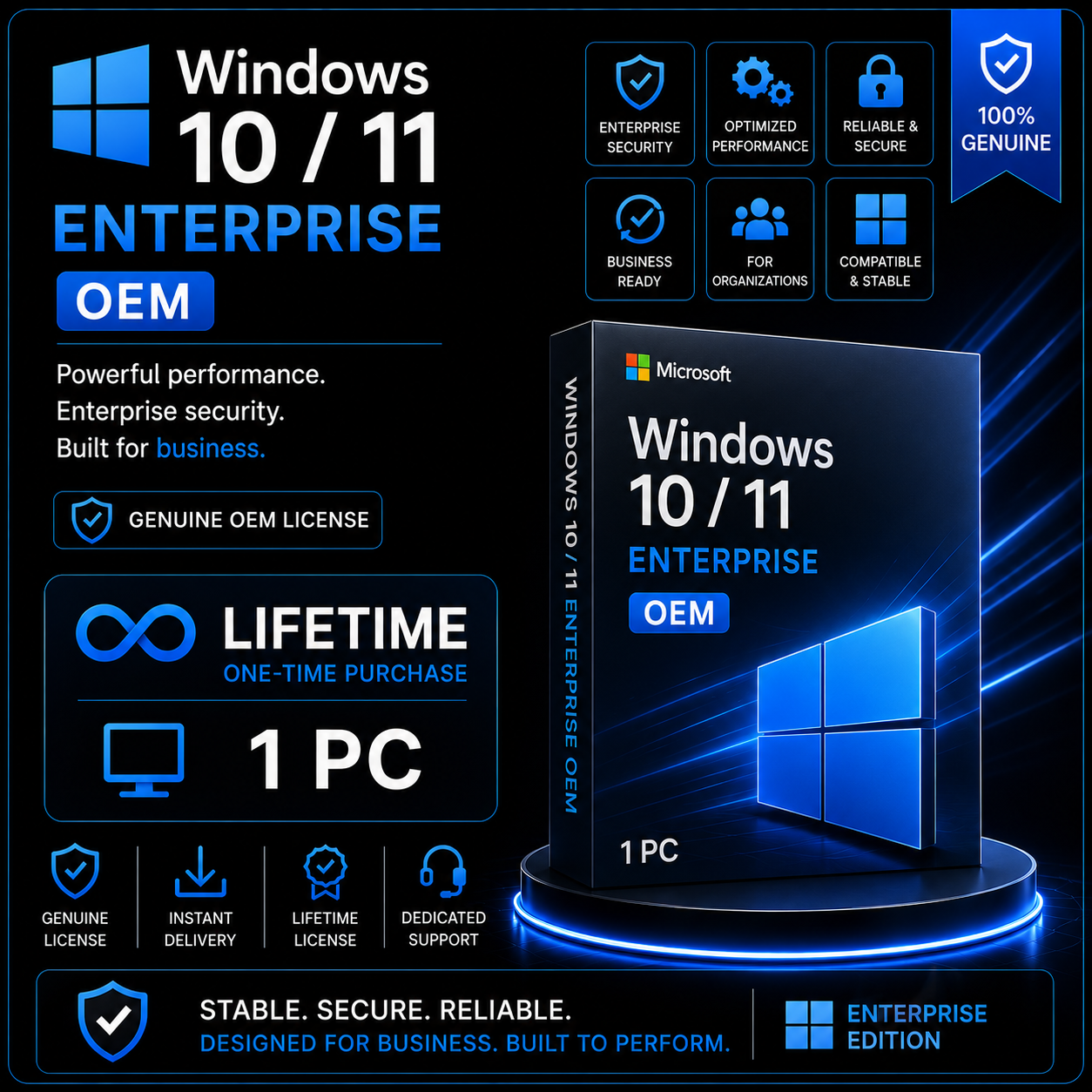 Windows 10/11 Enterprise OEM - Lifetime - 1 PC